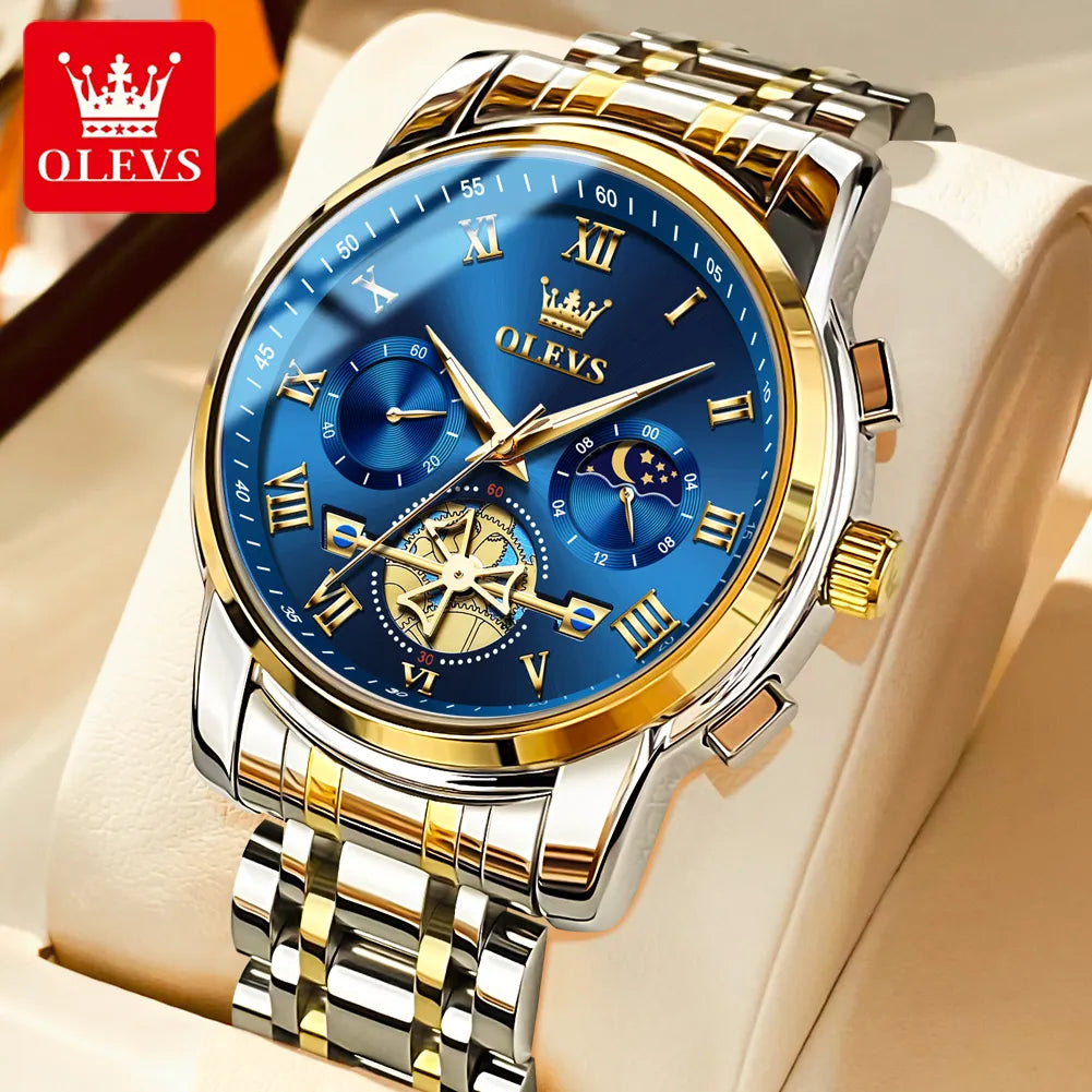 OLEVS Top Brand Men's Watches Classic Roman Scale Dial Luxury