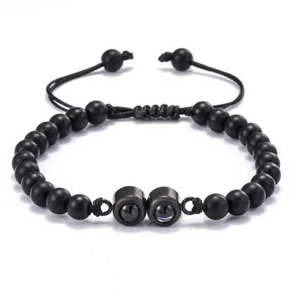 Multiple Photo Projection Bracelets Style 17 / Gold Beads / United States
