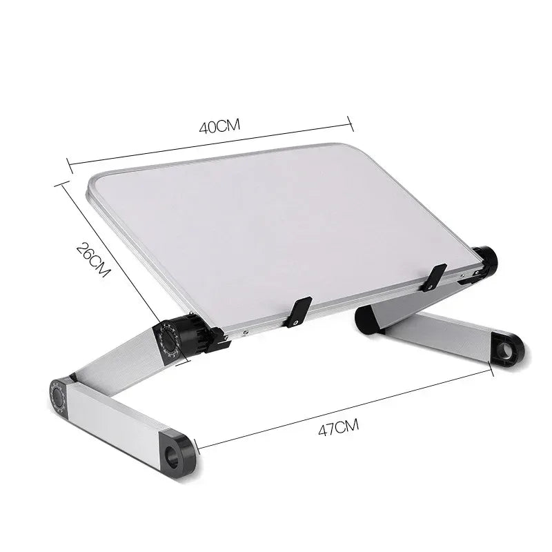 Adjustable Folding Laptop Desk White(with fan)-L