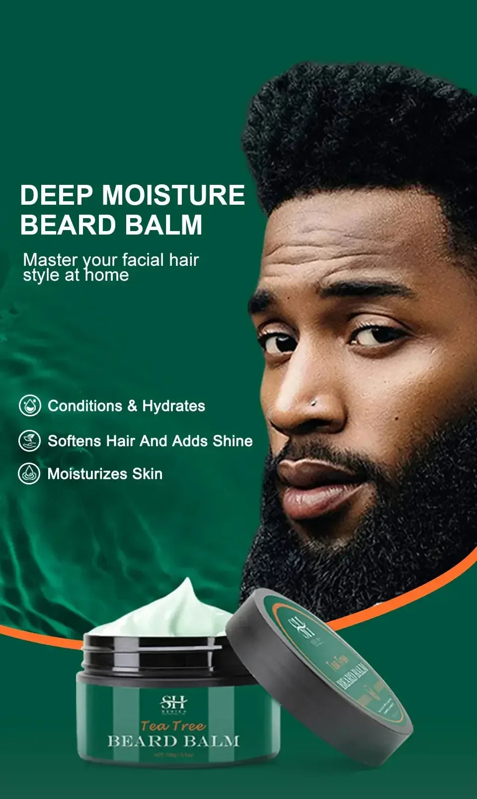Beard Growth Kit For Men Nourishing Moisturizing Moustache Conditioner 100ml / United States