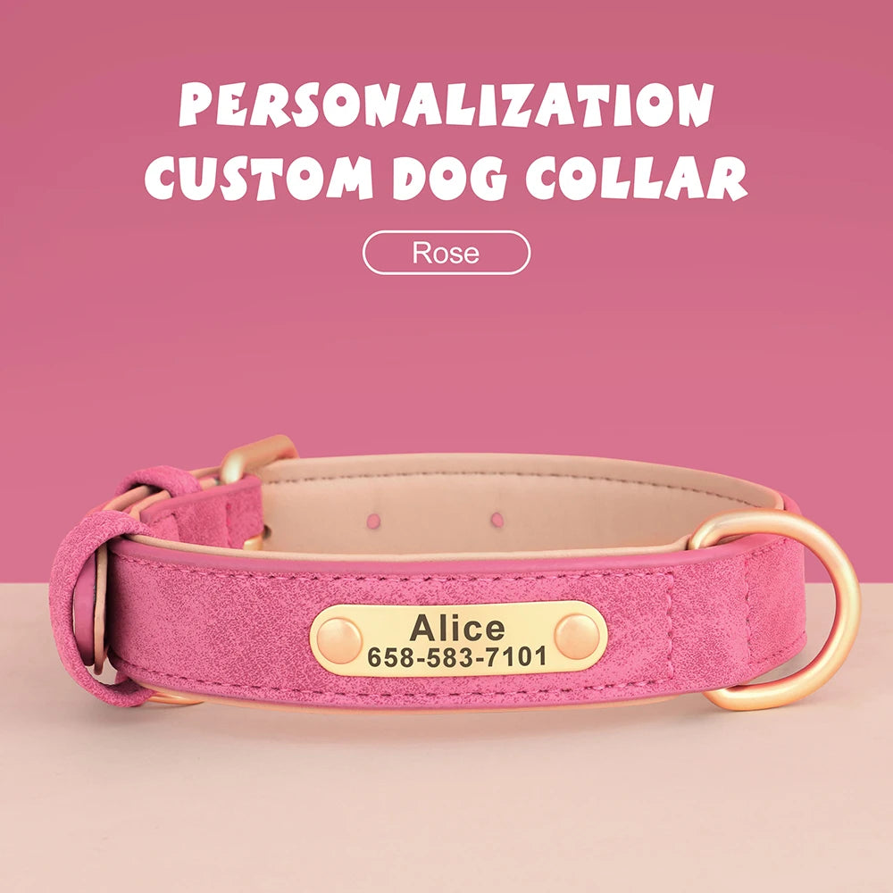 Personalized PU Leather Dog Collar