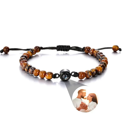 Multiple Photo Projection Bracelets Style 6 / Silver Beads / United States