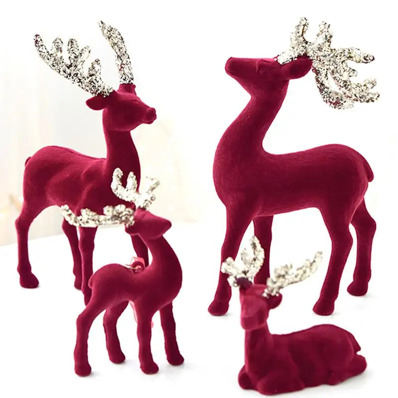 3PCS Reindeer Christmas Figurines – Festive Elk Decorations United States