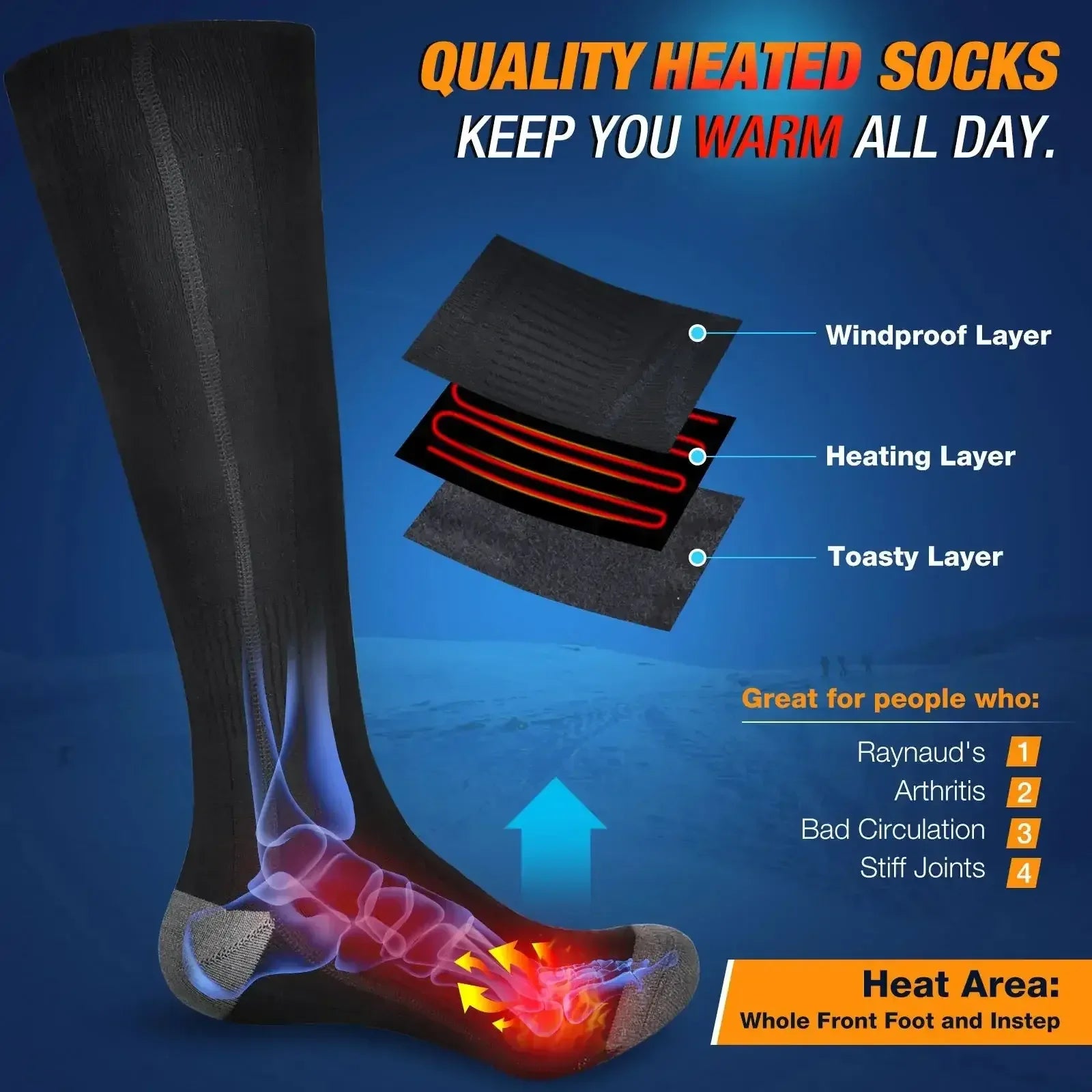 Electric Heated Socks Size M / United States