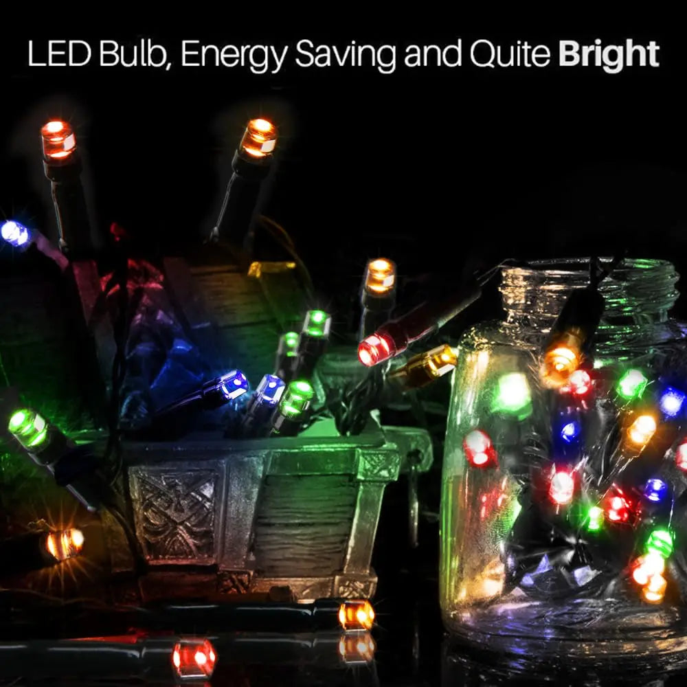 Solar Outdoor Christmas Fairy String Lights Warm White / 7m 23ft 50LEDs / United States