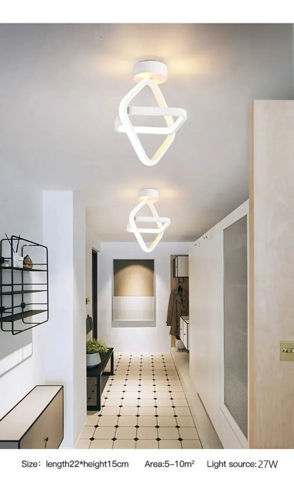 Modern LED Aisle Ceiling Lights B-Black / Cool white