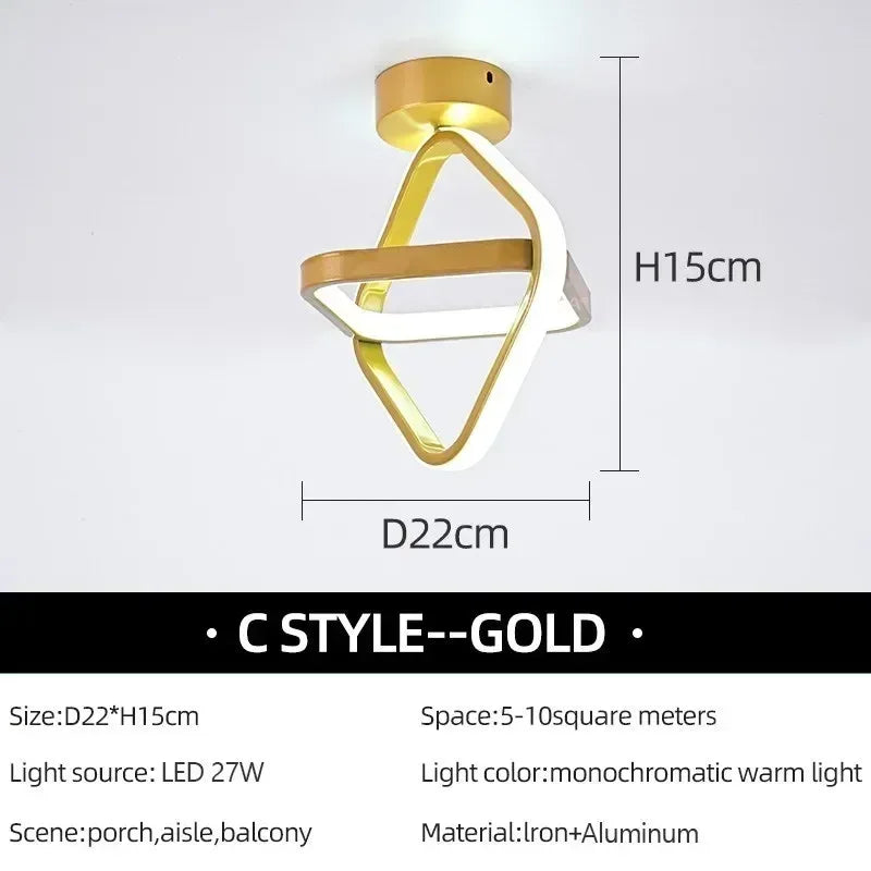 Modern LED Aisle Ceiling Lights C-Gold / Cool white