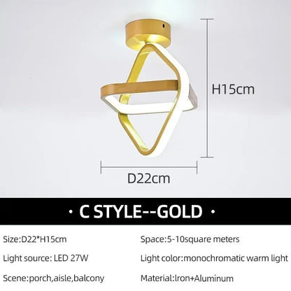 Modern LED Aisle Ceiling Lights C-Gold / Cool white
