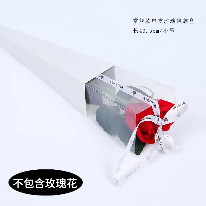 Single Rose Clear Window Box Bouquet Flower Wrapping Gift Box