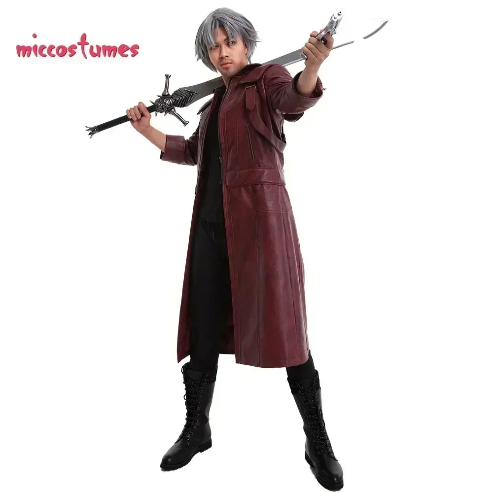 Men’s Dante Cosplay Costume PU Leather Coat