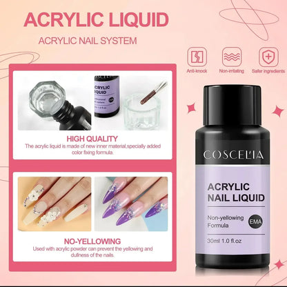 Acrylic Nail Kit with 36W UV LED Nail Lamp Base Top Coat Suitable for Nail Extension and Decoration Nail Tools Acrylic Kit / United States