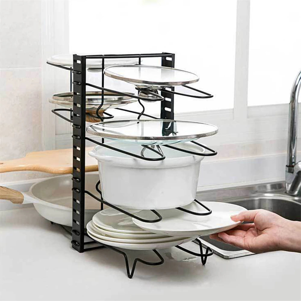 8 Tiers Pan Pot Organizer Rack Multi-layer Iron Wire