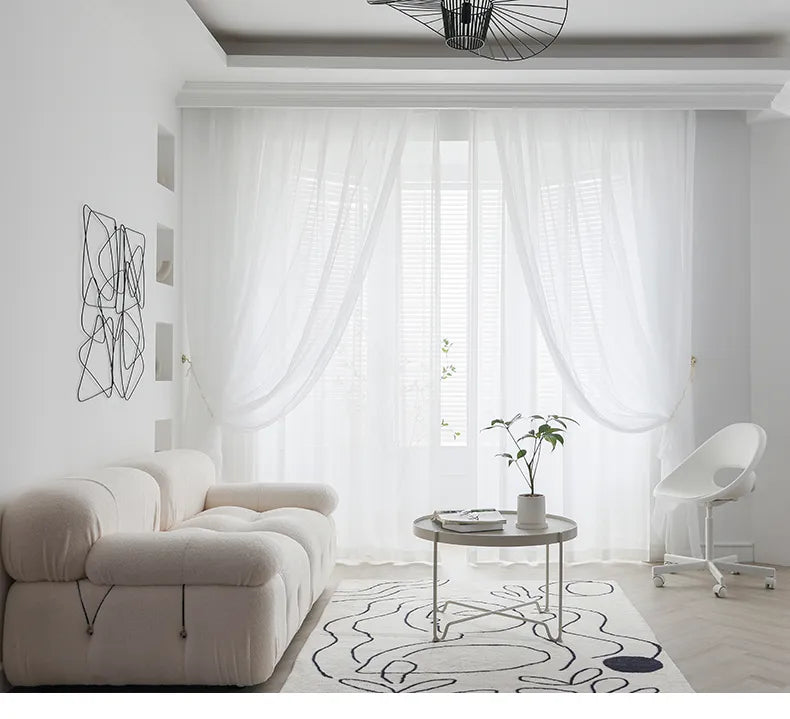 Europe Solid White Yarn Curtain