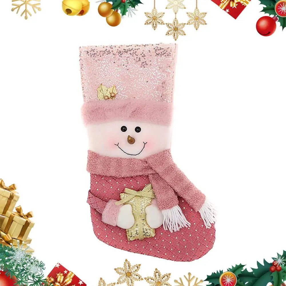 Pink Sequin Christmas Stockings