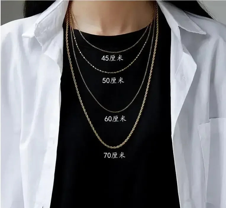 Sterling Silver Chain Fashion Necklace N130-JZ6m-S / 60cm