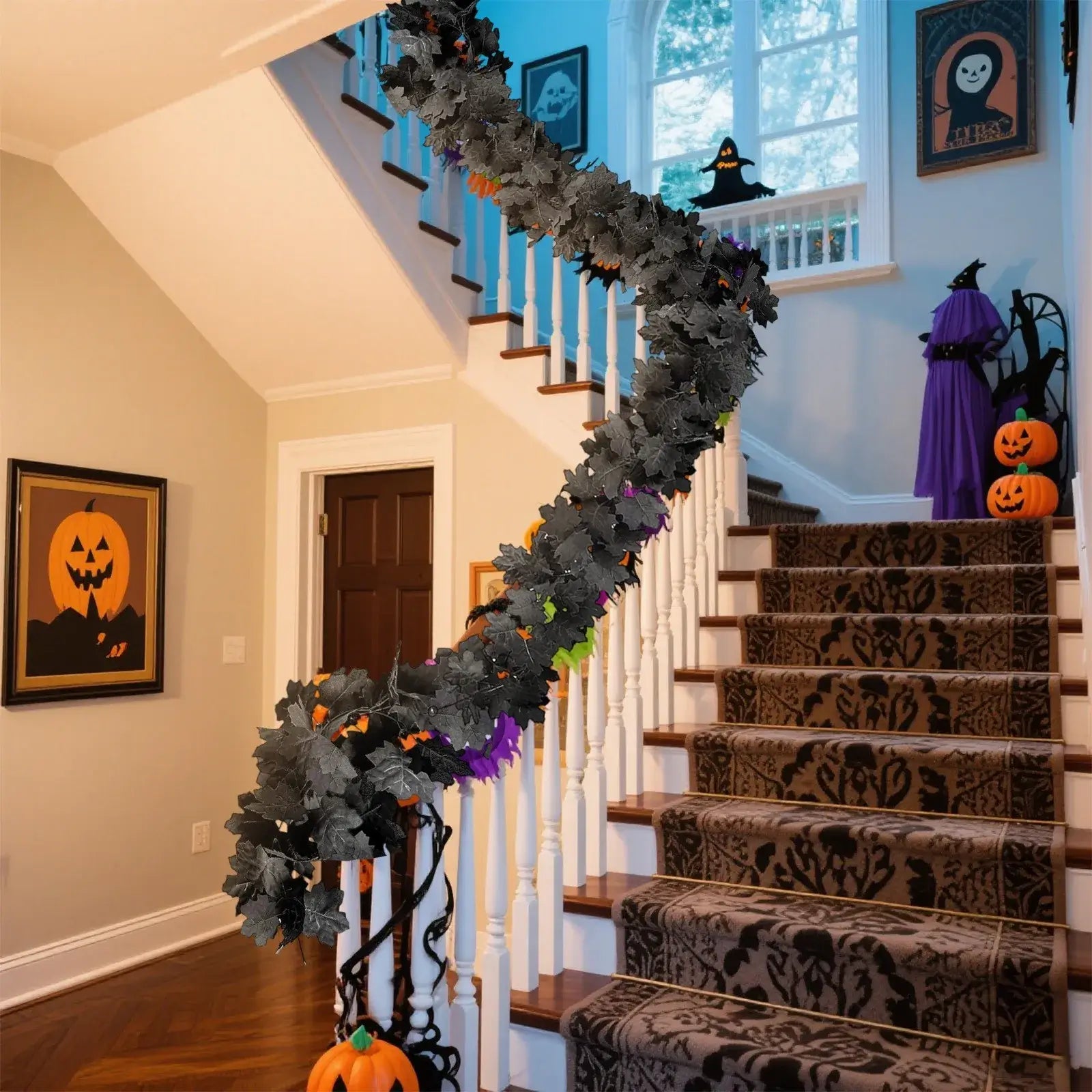 Simulated Black Maple Leaf Vine Garland