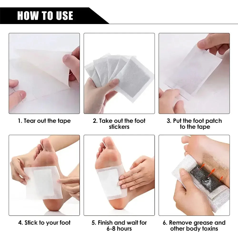 Foot Pads Detoxifying All-natural Bamboo Deep Cleansing black