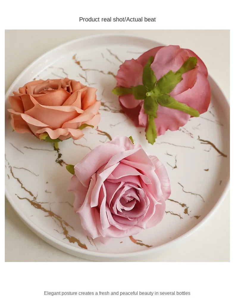 Artificial Silk Cloth Doer Rose Flower Head Wedding