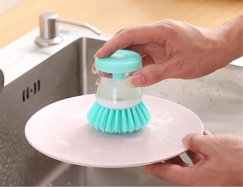 Dishwashing Brush with Washing Up Liquid Soap