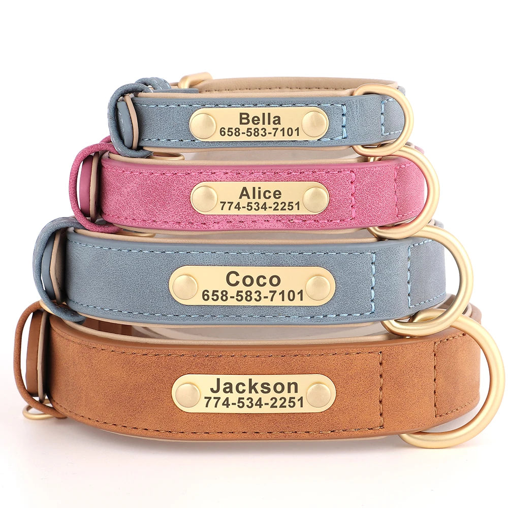 Personalized PU Leather Dog Collar