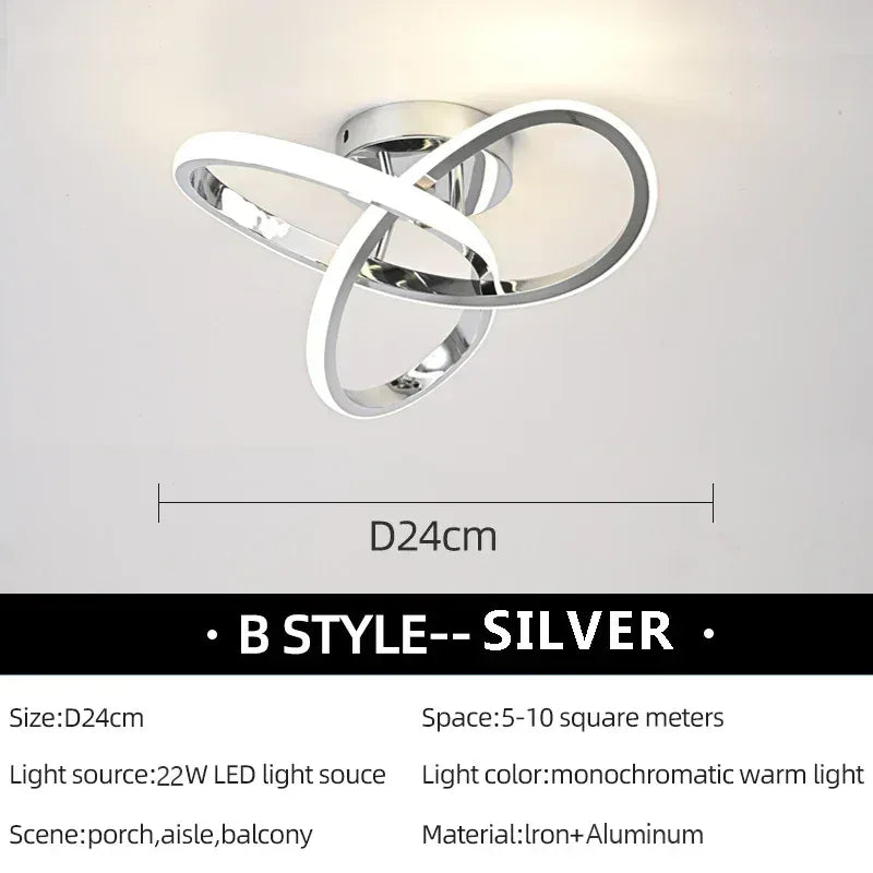 Modern LED Aisle Ceiling Lights B-Silver / Cool white