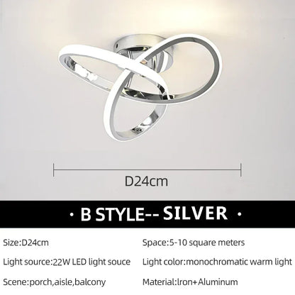 Modern LED Aisle Ceiling Lights B-Silver / Cool white