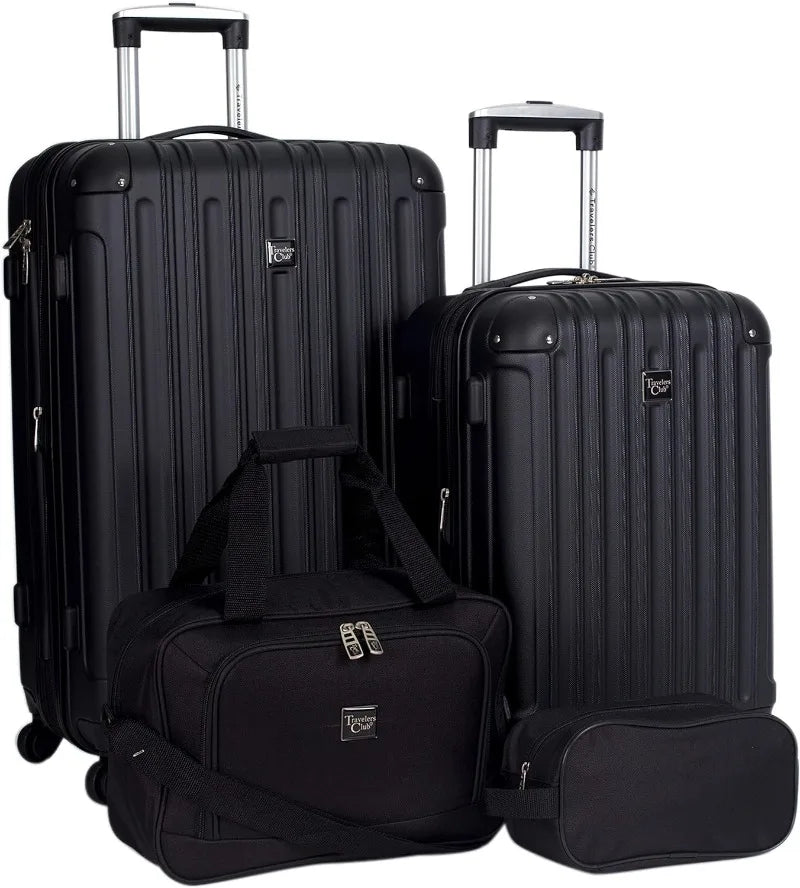 Club 4-Piece Luggage Travel Set, Expandable, Black