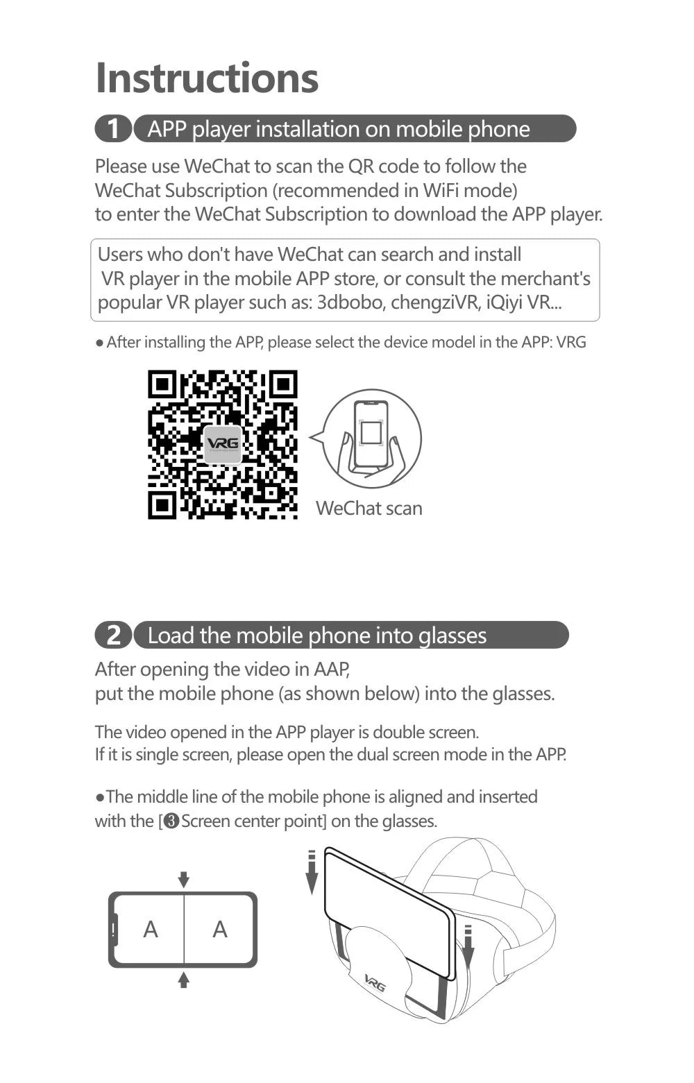 VRG Pro 3D VR Headset with Adjustable Lenses – Immersive Smart Glasses for 3.5–7” Smartphone