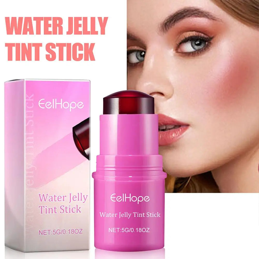 3in1 Cheek Lip Tinted Moistured Blush Stick Eyes Cheek Lip Brighten Cream Water Jelly Tint