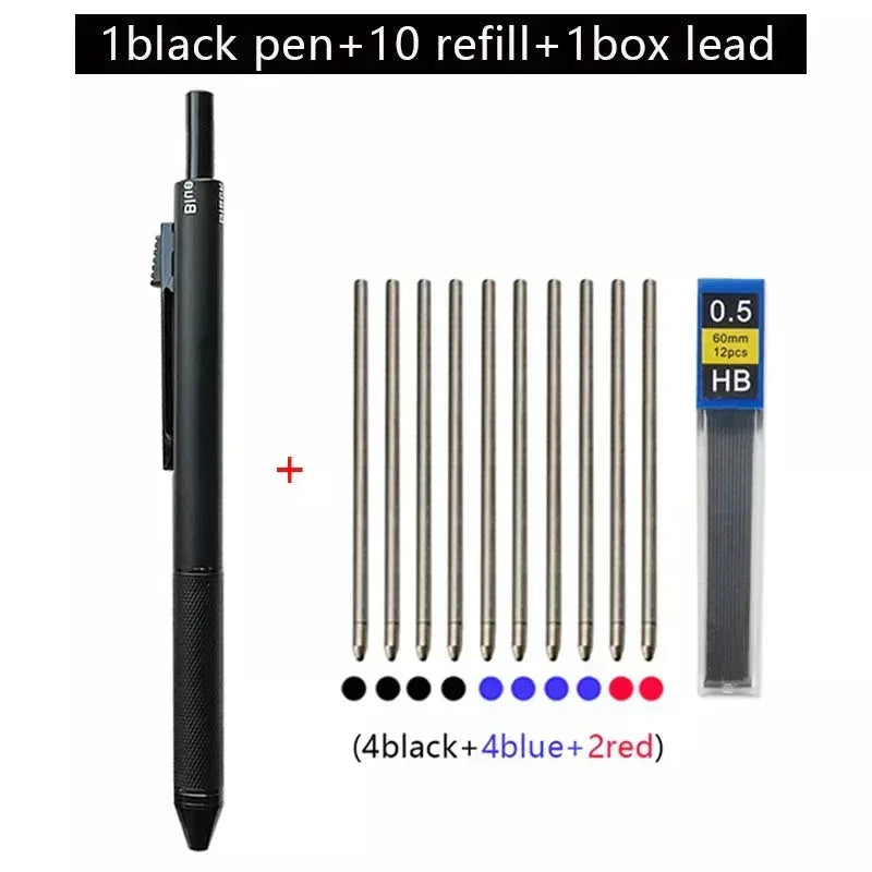 Metal Multicolor Pen 4 In 1 Gravity Sensor Ballpoint Pen Black pen set
