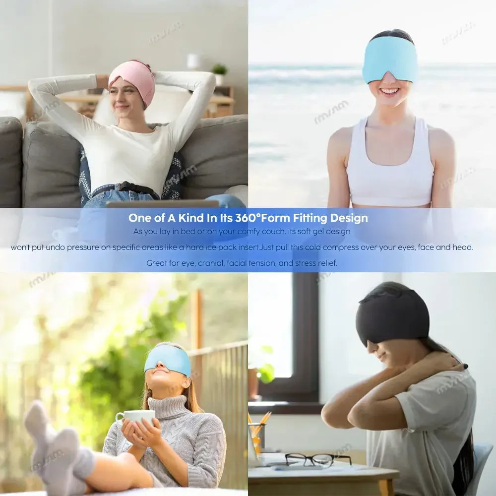 Hot Cold Therapy Headache Migraine Relief Cap Black