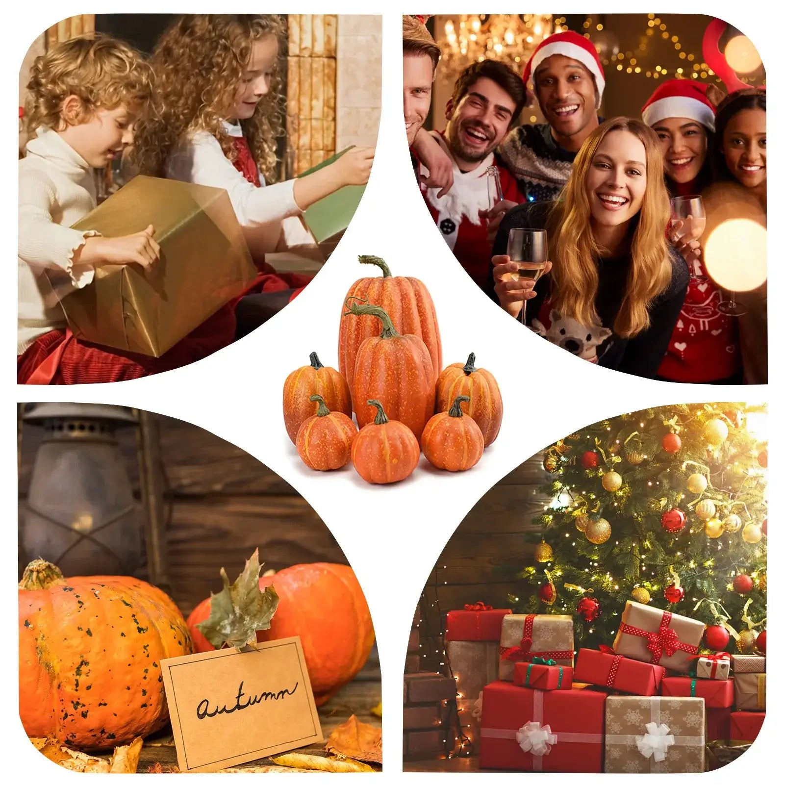 Fake Foam Pumpkins Halloween Decoration Set