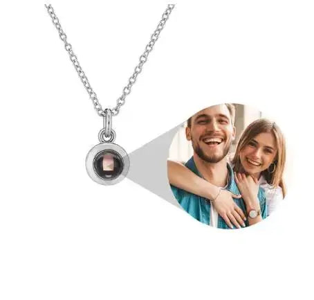 Shopminx Custom Heart Projection Necklace – Personalized Photo Memory Gift Style 12 / Rose gold / United States