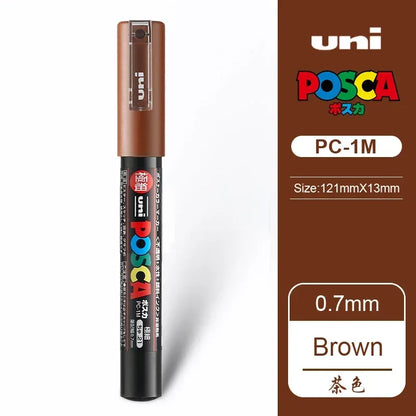 1 UNI Ball POSCA PC-1M Marker Pen POP Poster Brown
