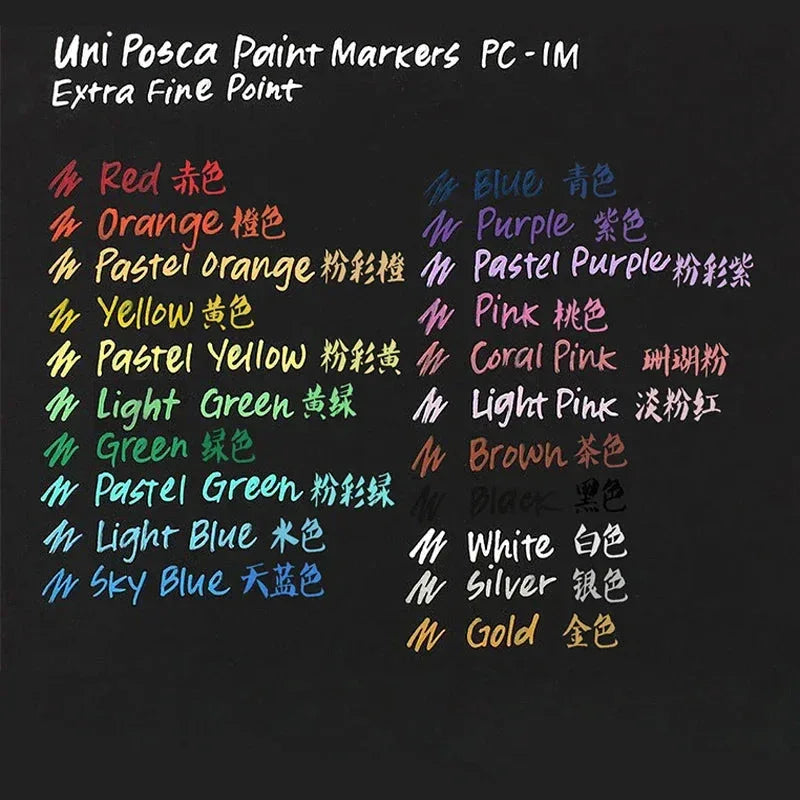 1 UNI Ball POSCA PC-1M Marker Pen POP Poster WHITE