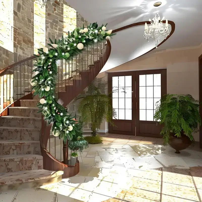 6FT Light-Up Christmas Garland with Pine Cones & LED Lights