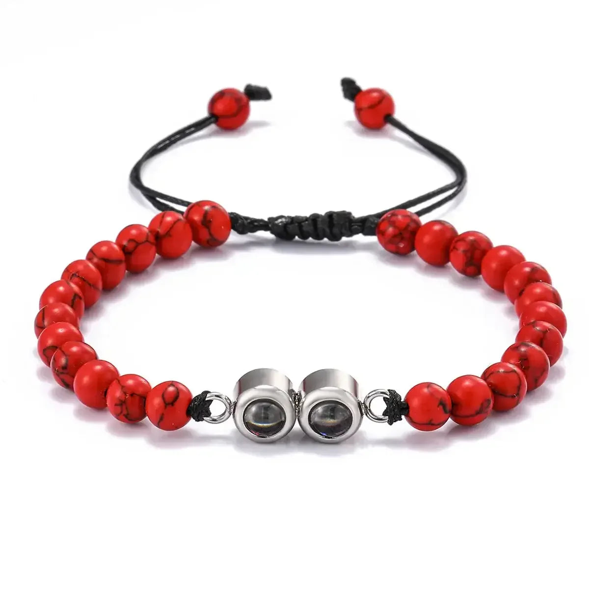 Multiple Photo Projection Bracelets Style 19 / Silver Beads / United States