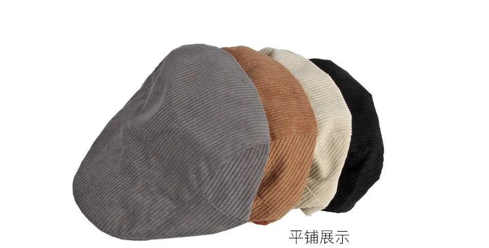 Autumn Corduroy Beret Hat Men