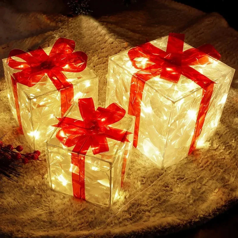 LED Lighted Christmas Gift Box Decoration
