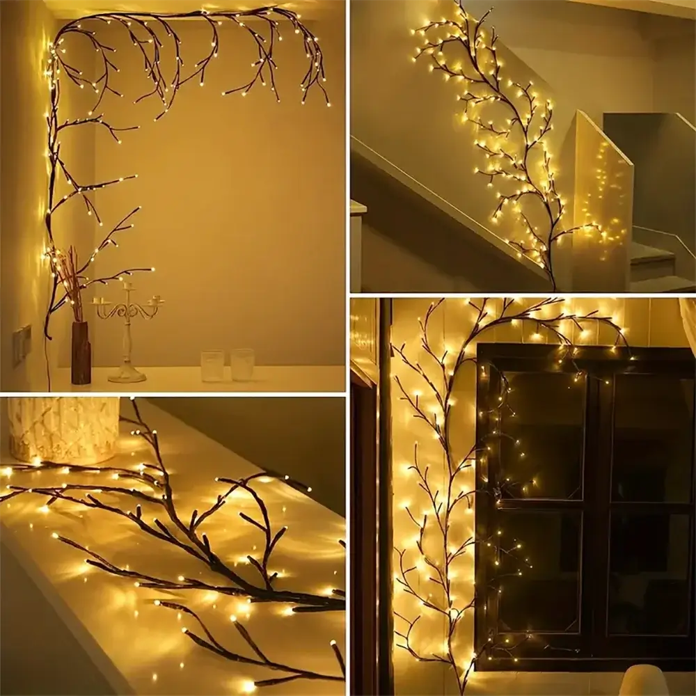 Solar LED Tree Branch String Lights – 96LED Outdoor Waterproof Garland