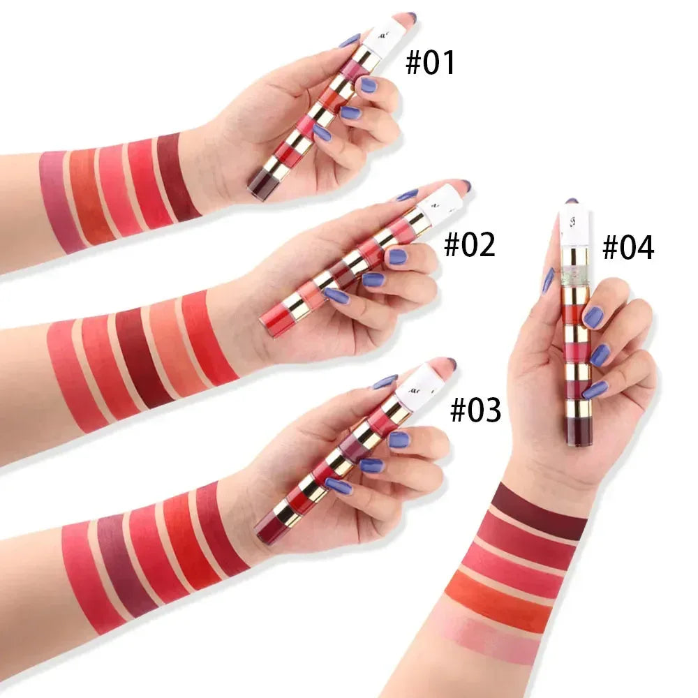5 In 1 Matte Lipstick Kit Combo Strip 01