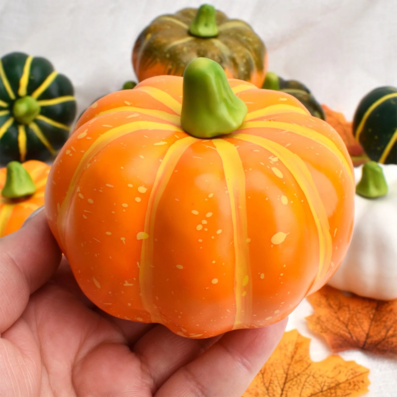 4pcs Pumpkin Decor Artificial Faux Foam Pumpkins Decoration