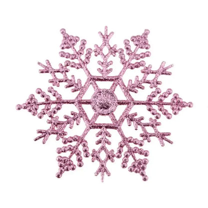 Pack Multi-Color Fake Snowflakes Pink 12pcs / United States