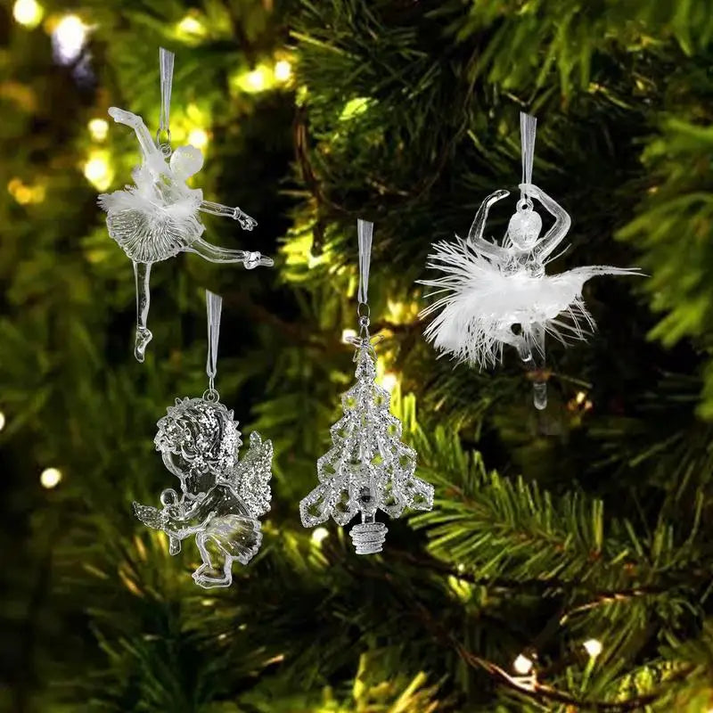 Crystal Acrylic Christmas Ornament – Dancing Angel Pendant