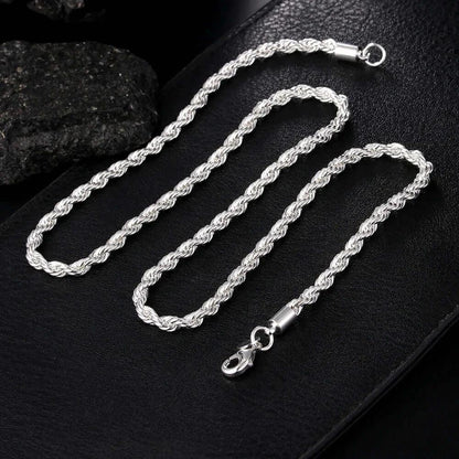 Sterling Silver Chain Fashion Necklace N067-MS4m-s / 45cm