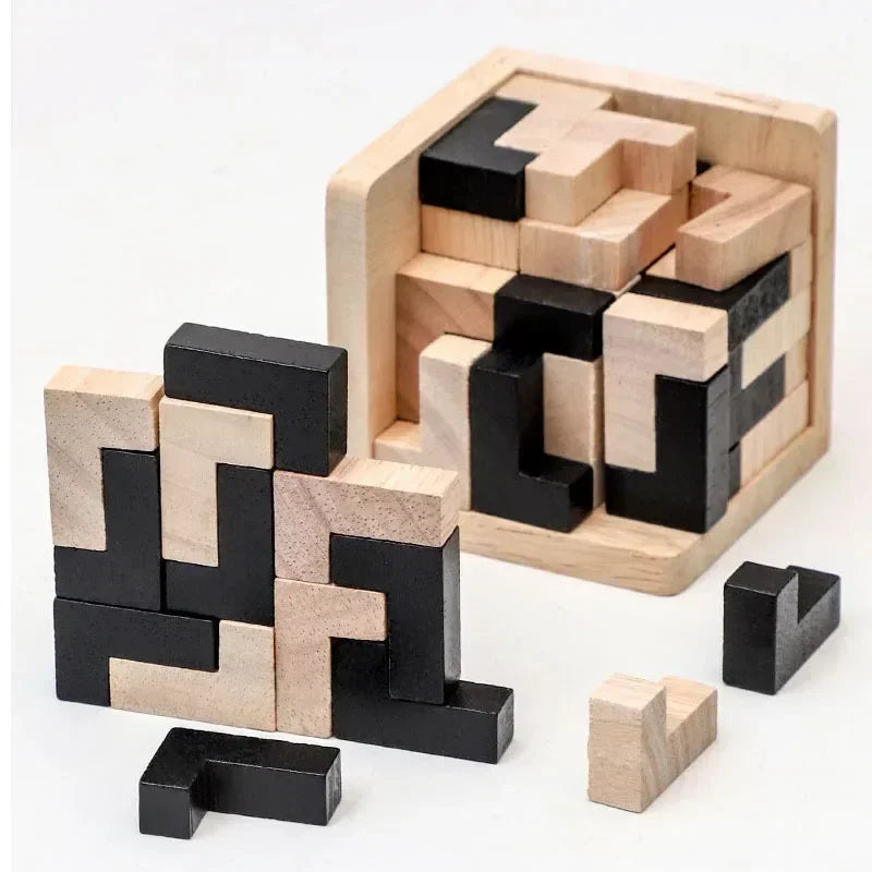 Cube Puzzle Luban Interlocking Creative Educational Wooden Toy