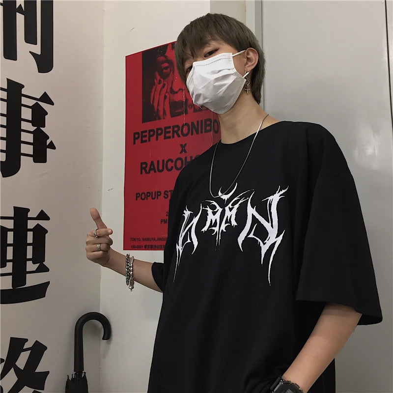 Women's T-shirt Hip-Hop Loose Punk Letter Printing