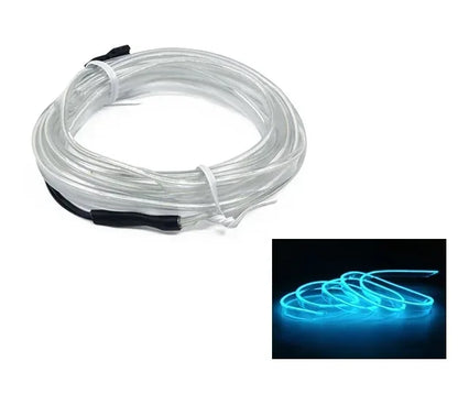 Neon LED Light Glow EL Wire String Strip Rope Ice blue strip / 2m