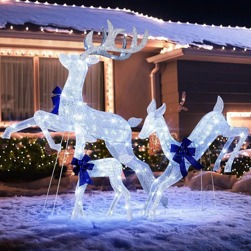 Lighted Christmas Reindeer Family Set with 255 LED Lights