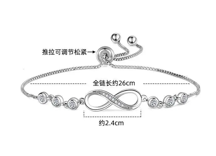 Infinite Inlaid Round Cubic Zircon Bracelet